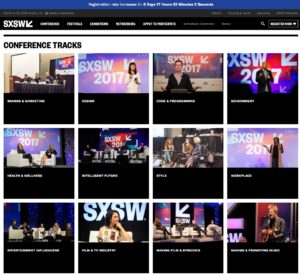 SXSW Conference Tracks Page