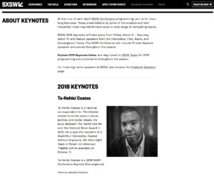 SXSW Keynotes Page