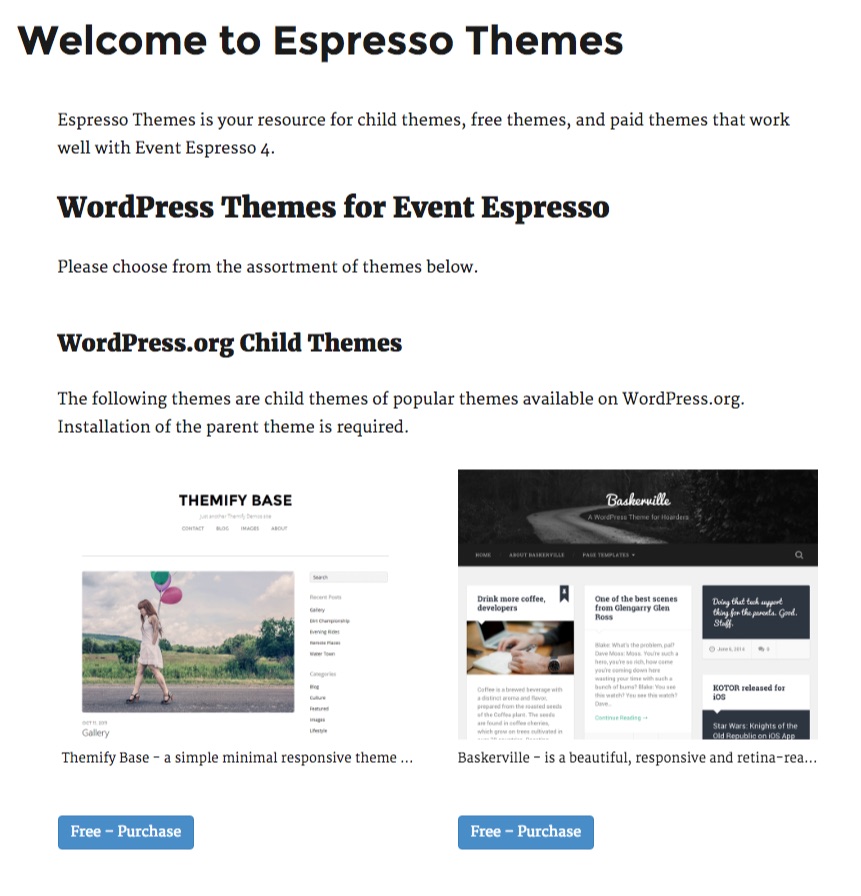 Espresso Themes Home Page