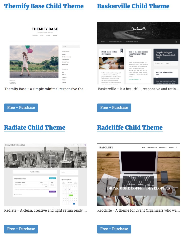 Four Child Themes from Espresso Themes